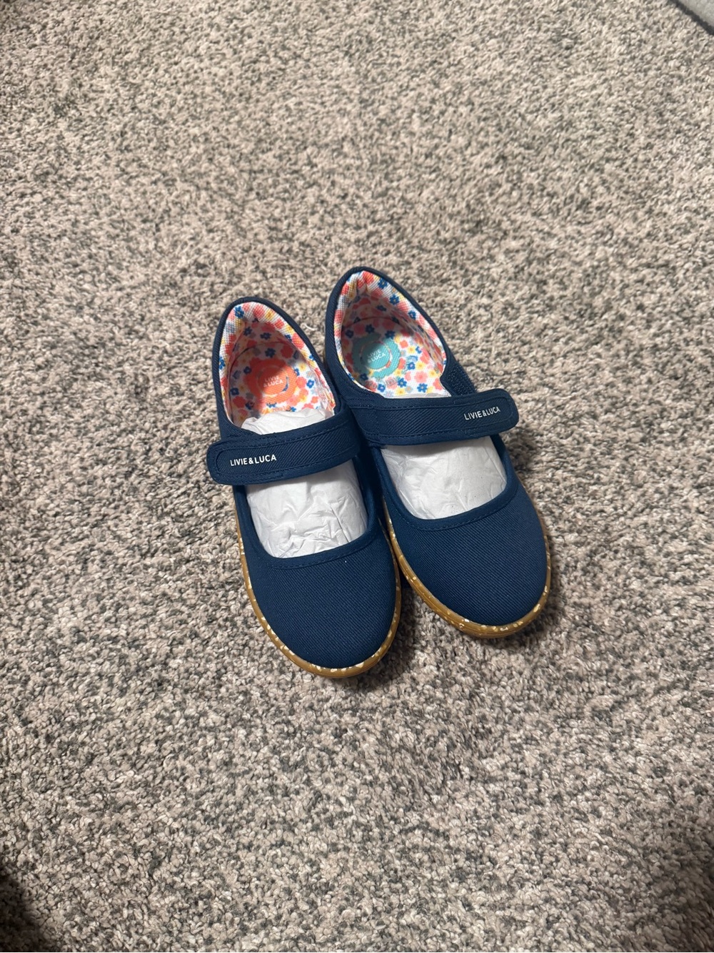 Livie & Luca Navy Blue Mary Jane Canvas Shoes